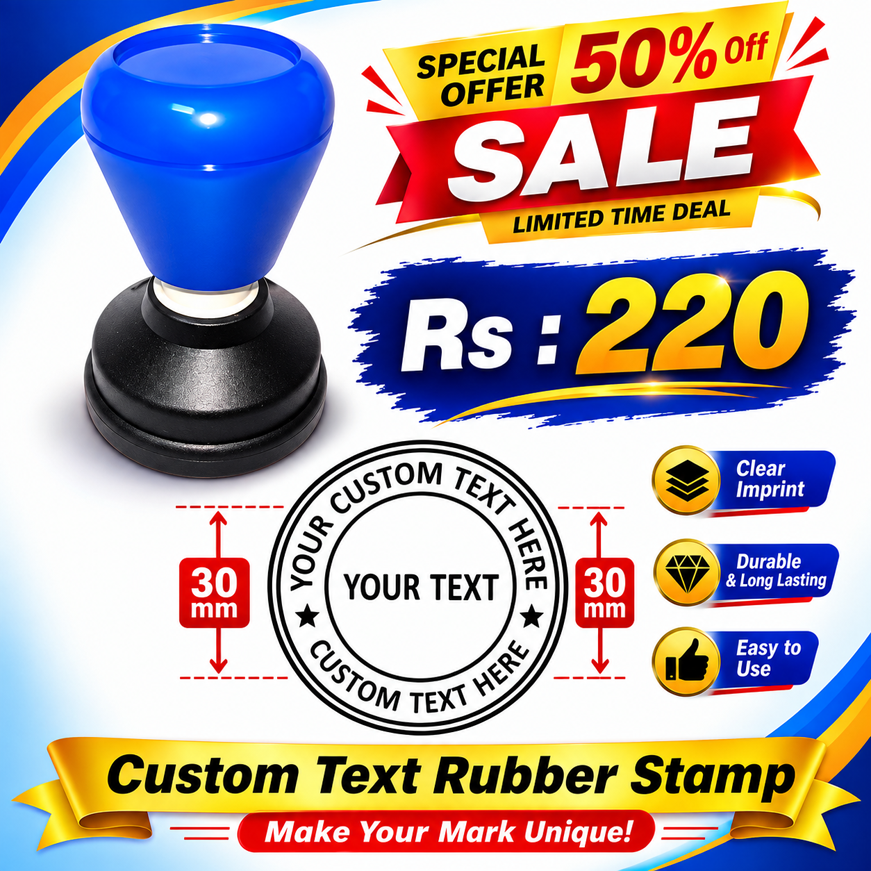 Pre Ink Round Stamp 30 mm